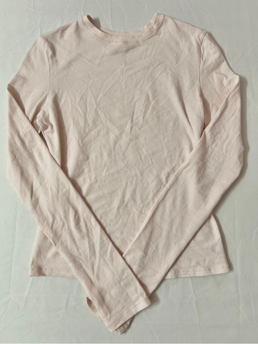 SKIMS Cotton Jersey Crew Neck Long Sleeve Top T-shirt Barely Pink